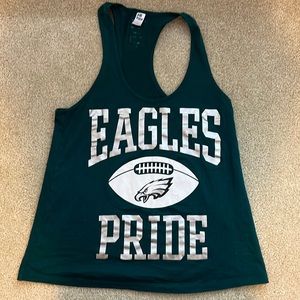 PINK Victoria’s Secret green razorback tank top w/ NFL Philadelphia Eagles logo